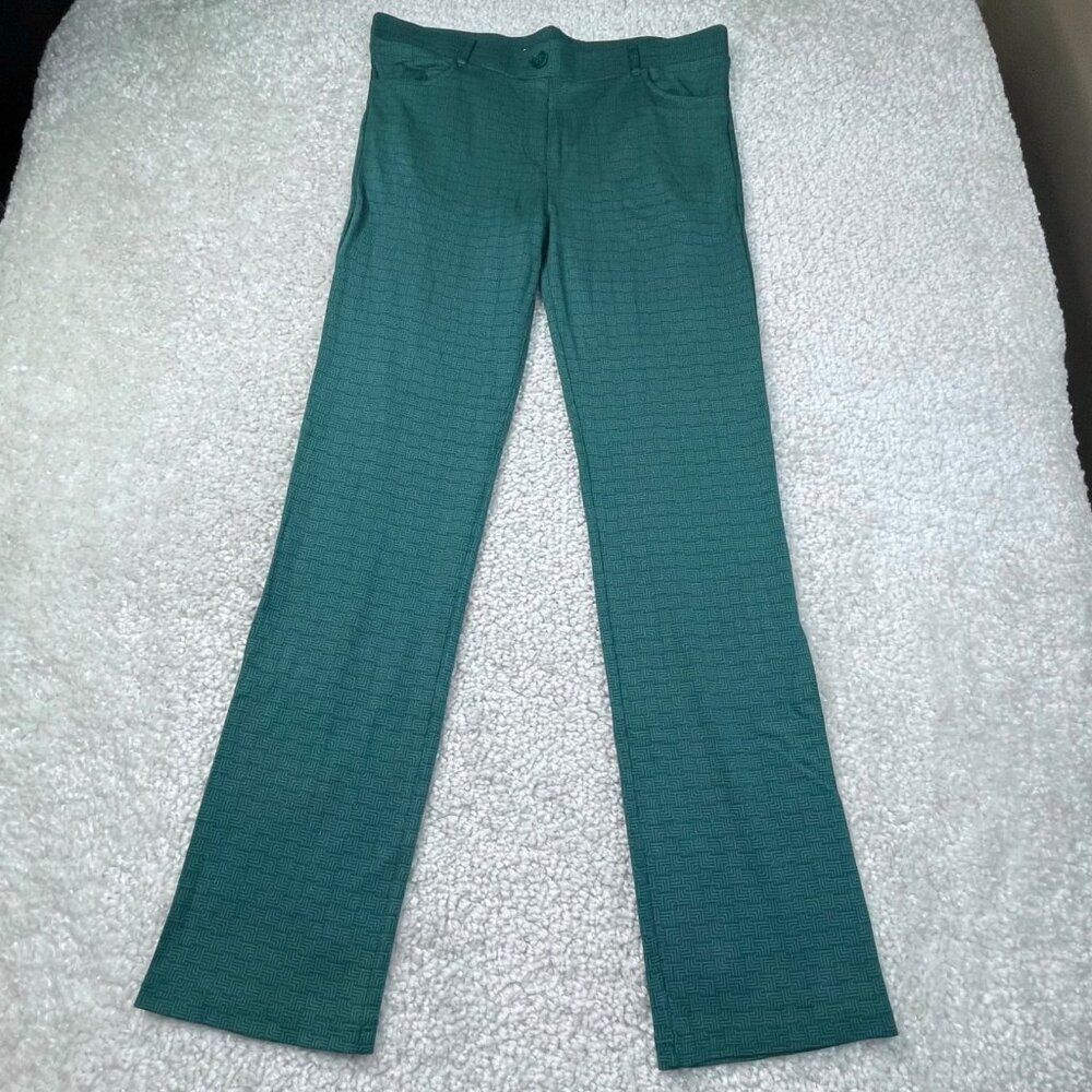 Betabrand Teal Straight-Leg Pants